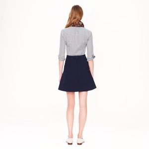 J Crew Black Double Crepe Fluted Mini Skirt